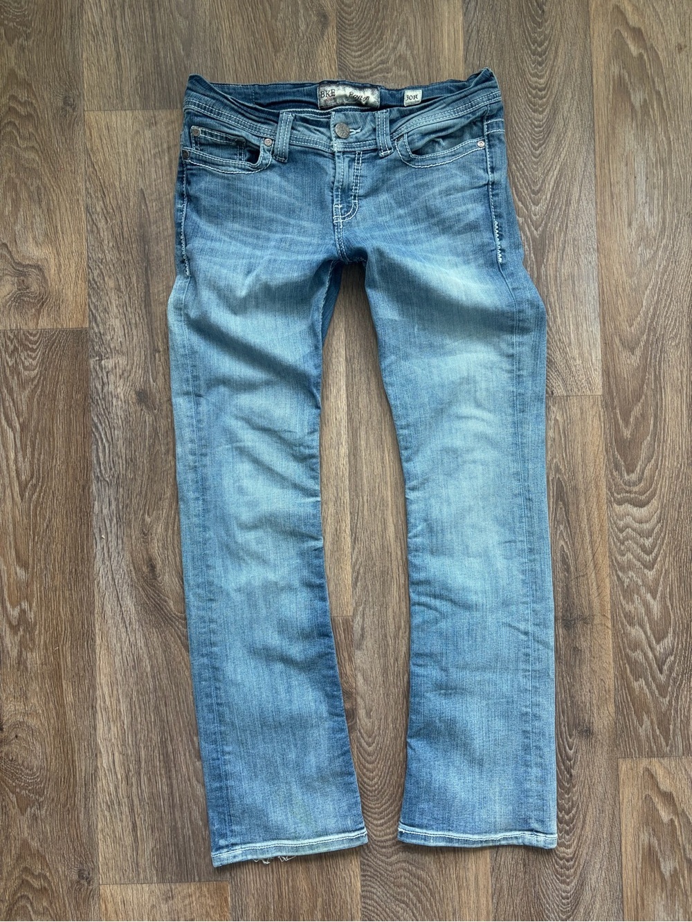BKE Payton Bootcut Jeans Women’s 30R Low Rise Stretch Medium Wash Y2K